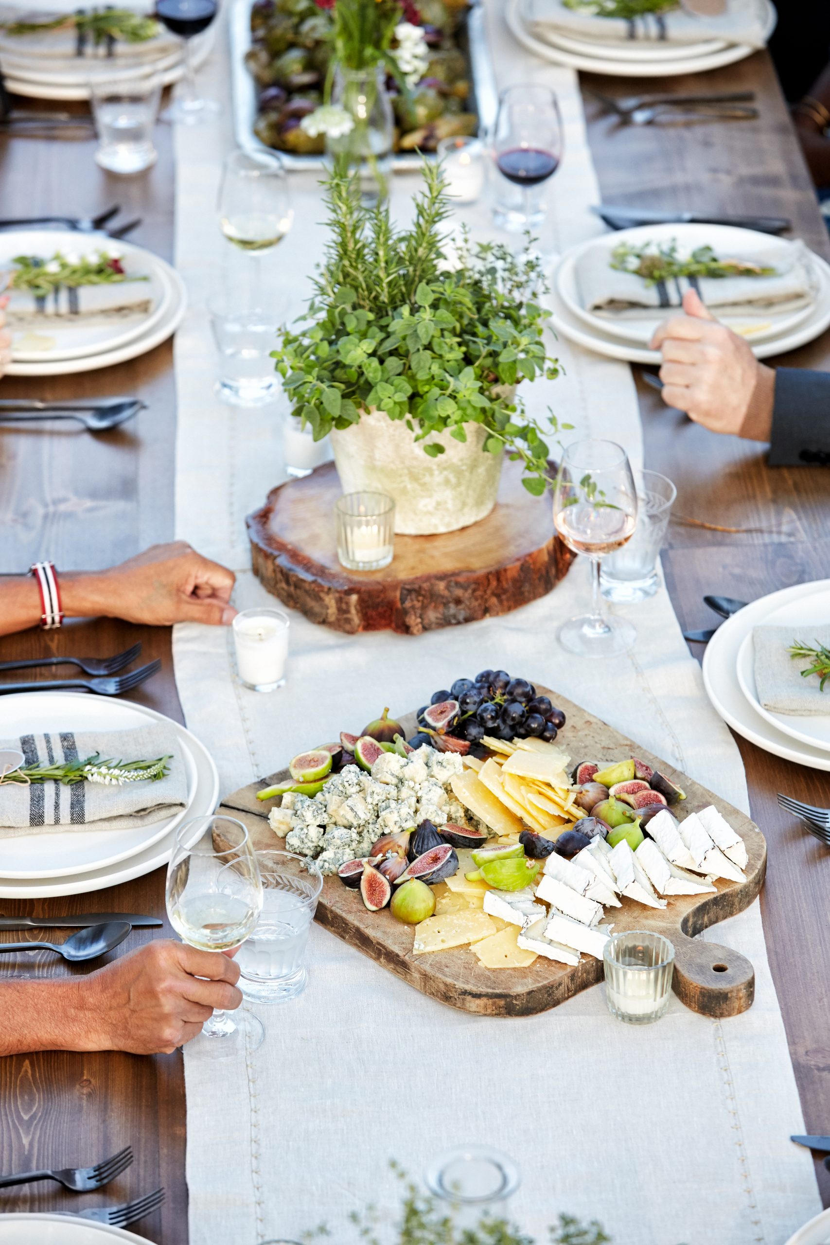 Cheese selection elegantly presented at a catered event by Nourish Culinary